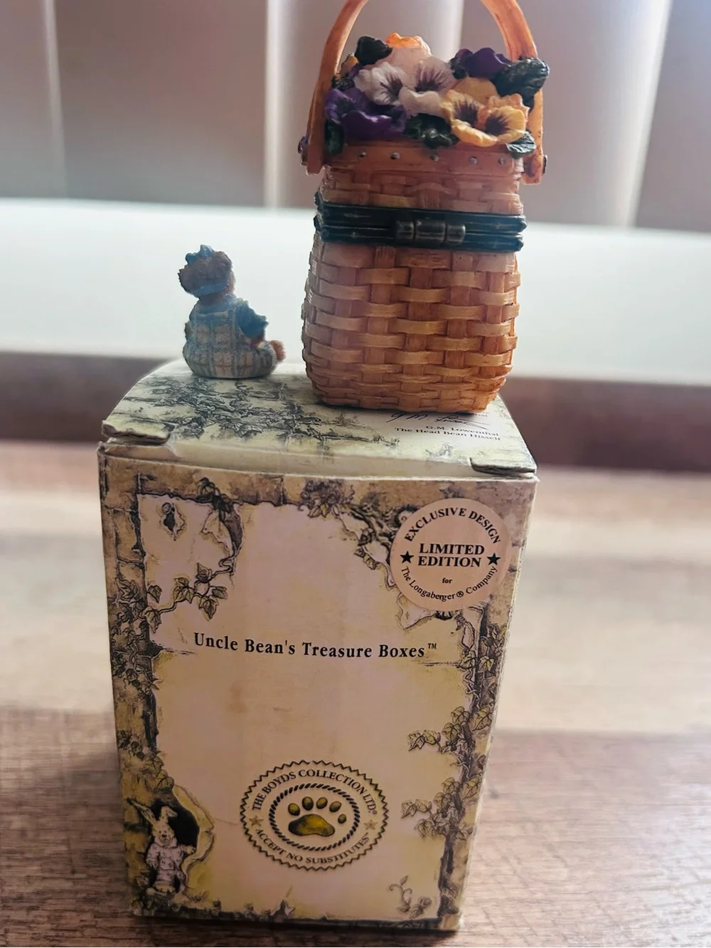 Vintage Boyds Bears Ima’s Tiny Tote Treasure Box#392136LB. Longaberger exclusive